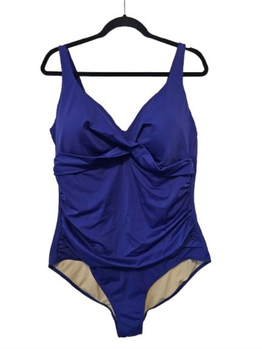 Swimsuits for All Blue Twisted Front One-Piece Swimsuit Women's Size 20